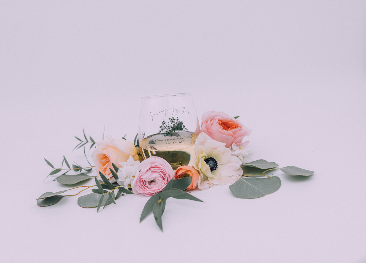 Sowing Joy Farm Wine Glass