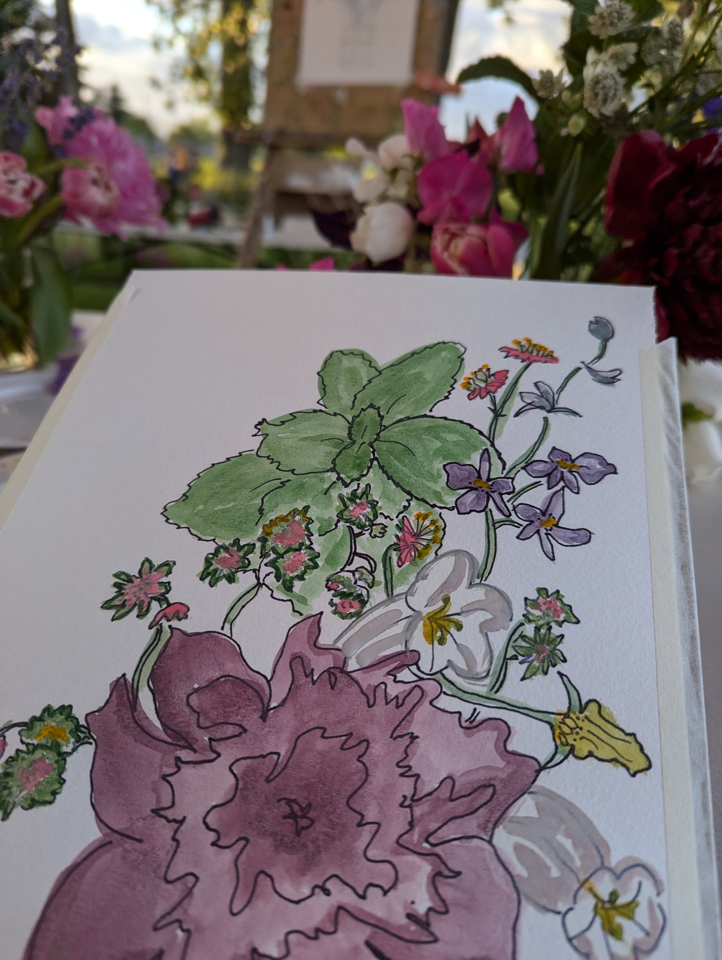 JULY 17 -Shelly Bouquet watercolor