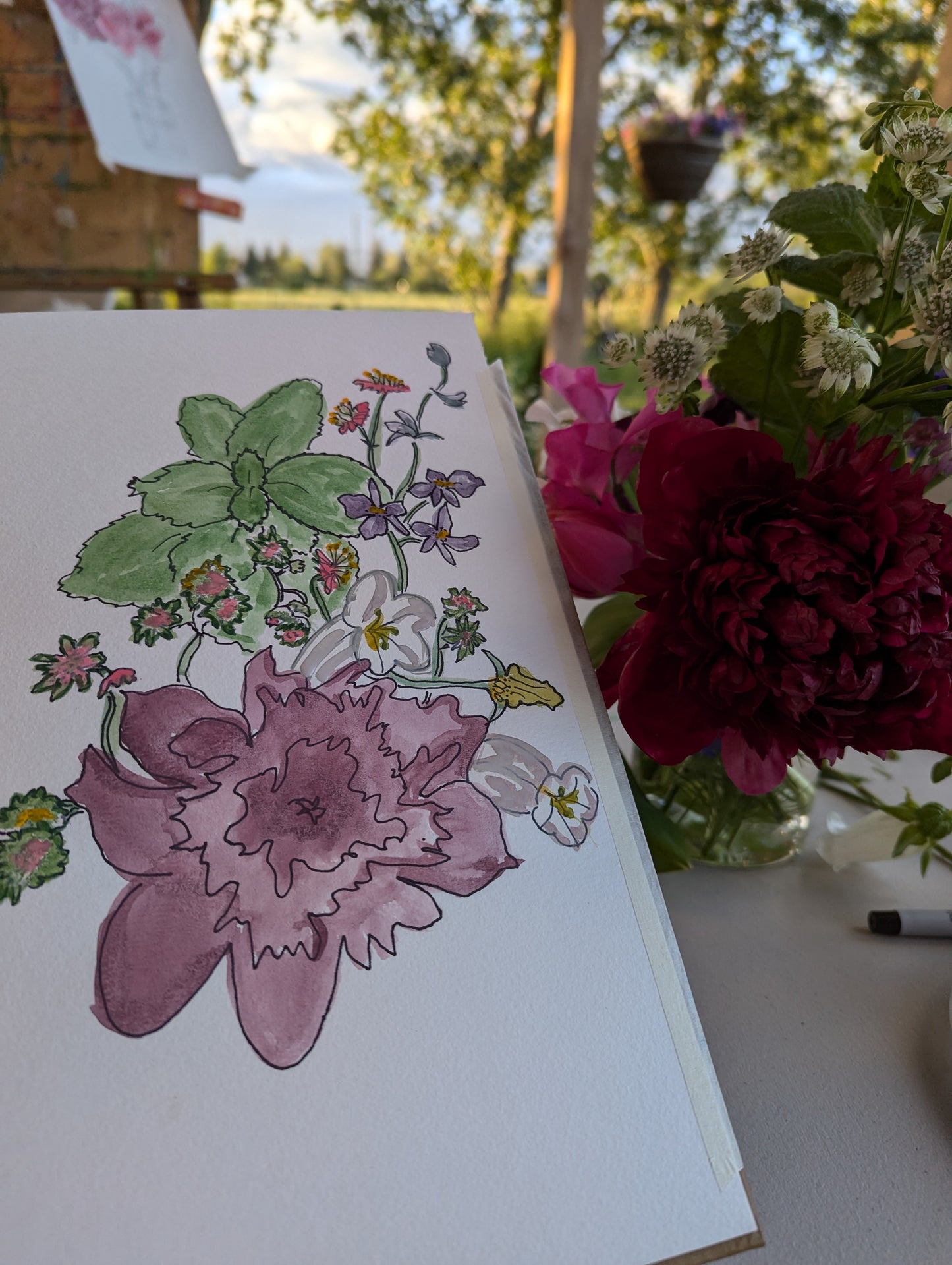 JULY 17 -Shelly Bouquet watercolor