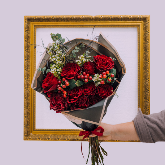 Crimson Hearts Rose Bouquet